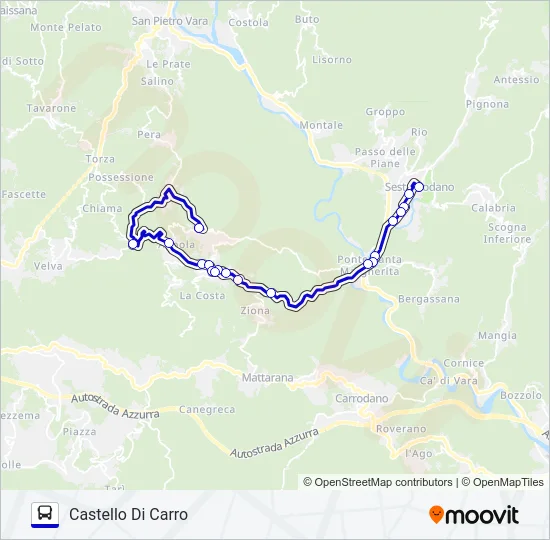 CASTELLO DI CARRO Bus Line Map
