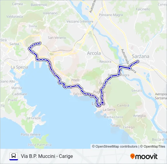SARZANA - VIA MUCCINI Bus Line Map