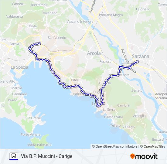 SARZANA - VIA MUCCINI bus Line Map
