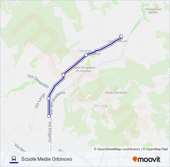 SCUOLE MEDIE ORTONOVO bus Line Map