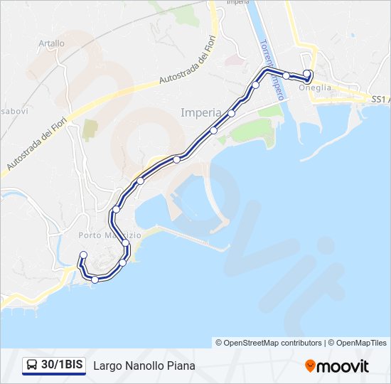 Percorso linea bus 30/1BIS