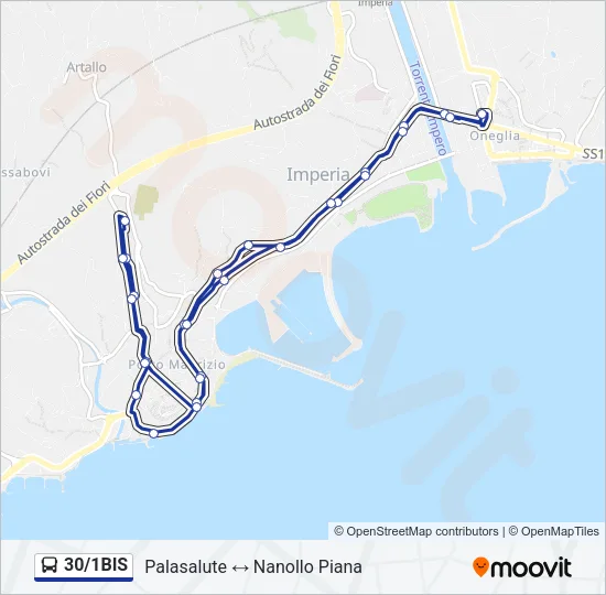 30/1BIS Bus Line Map