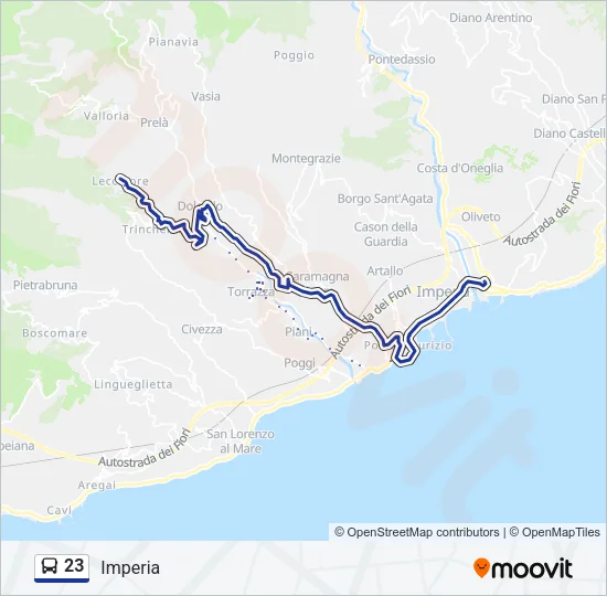 23 Bus Line Map