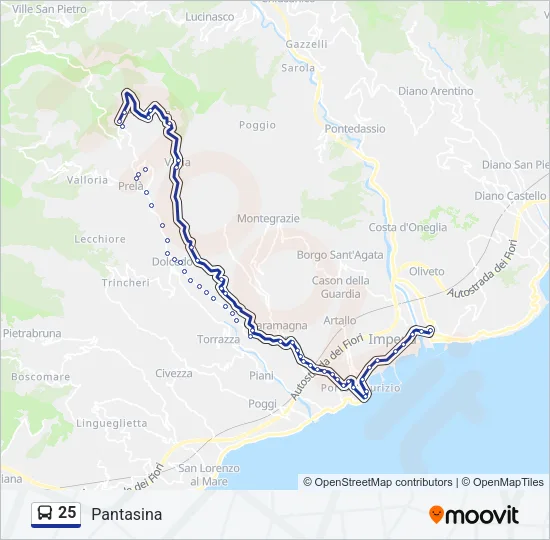 25 Bus Line Map