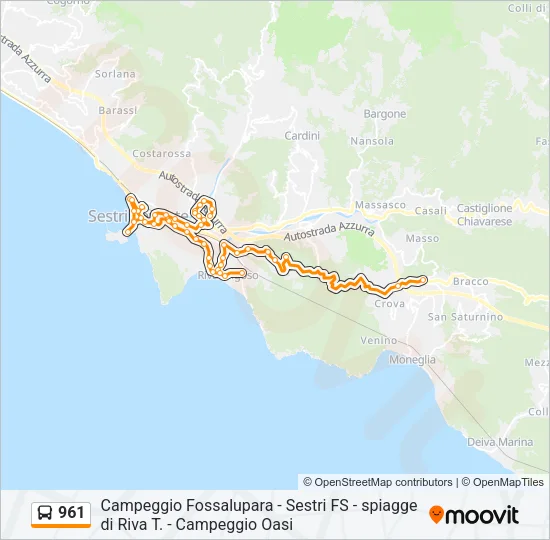 961 Bus Line Map