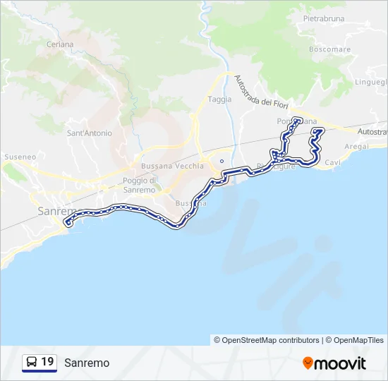 19 Bus Line Map