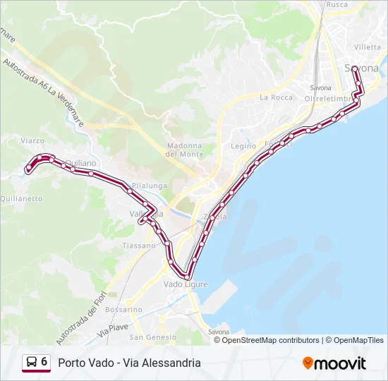 6 Bus Line Map