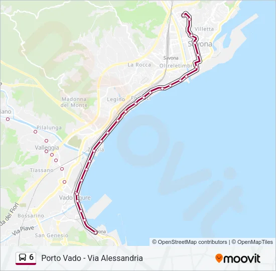 6 Bus Line Map