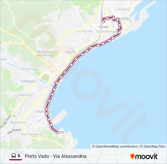 6 Bus Line Map