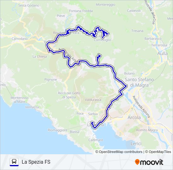 Percorso linea bus STAZIONE F.S