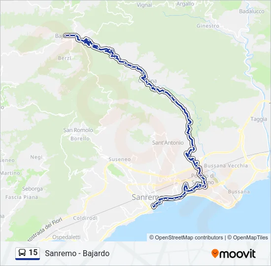 15 Bus Line Map