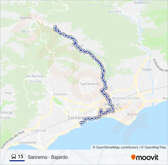 15 Bus Line Map