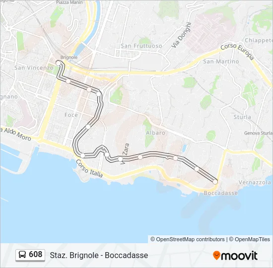 608 Bus Line Map