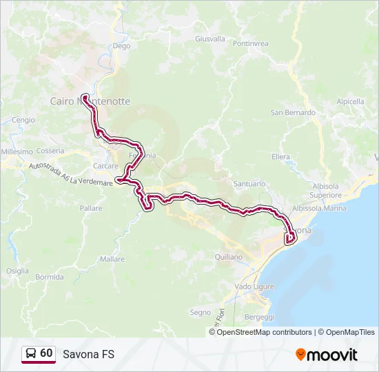 60 Bus Line Map