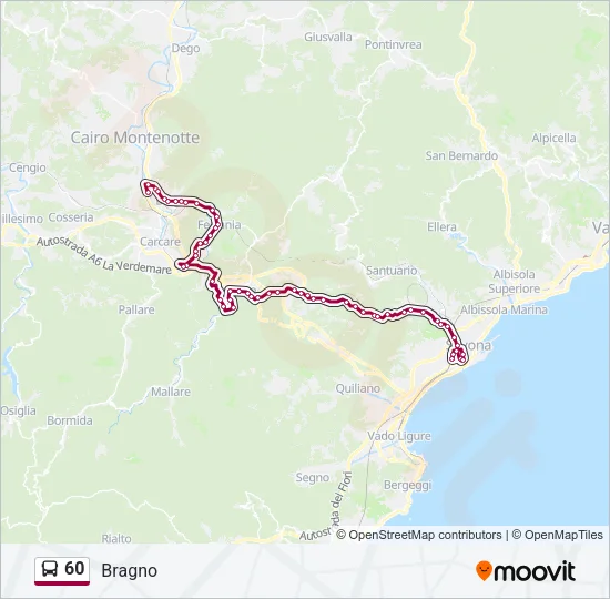 60 Bus Line Map