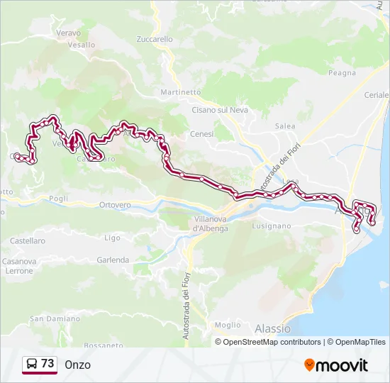 73 Bus Line Map