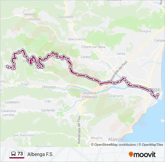 73 Bus Line Map