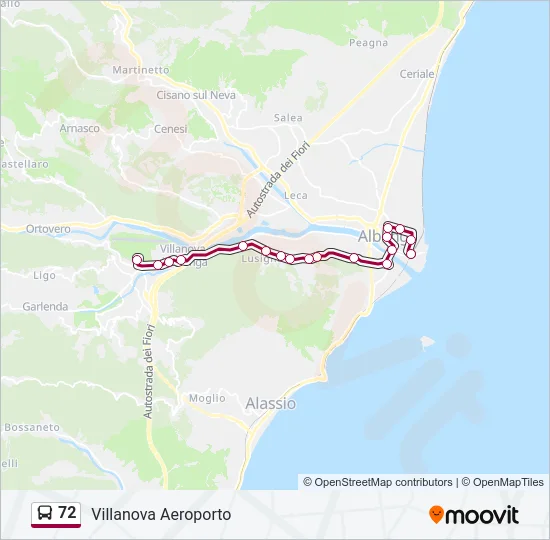 72 Bus Line Map