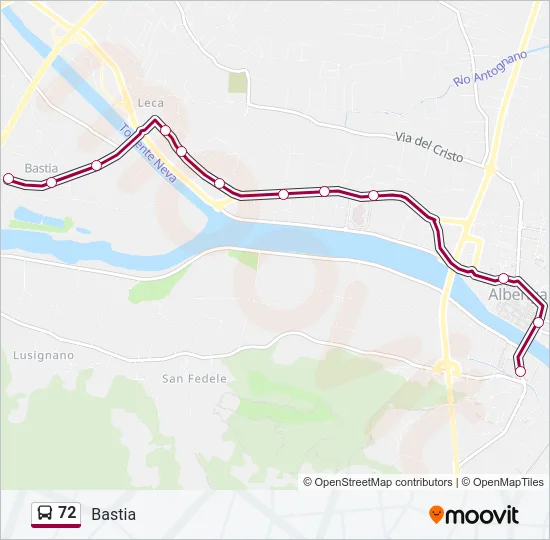 72 Bus Line Map
