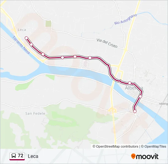 72 Bus Line Map
