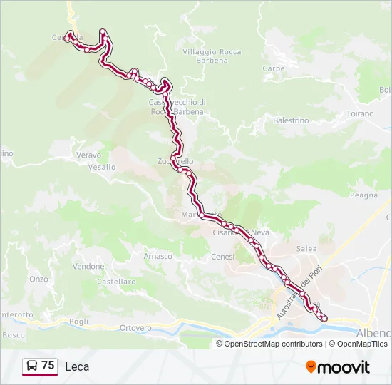 75 Bus Line Map