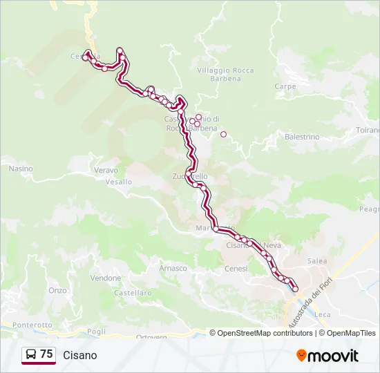 75 Bus Line Map