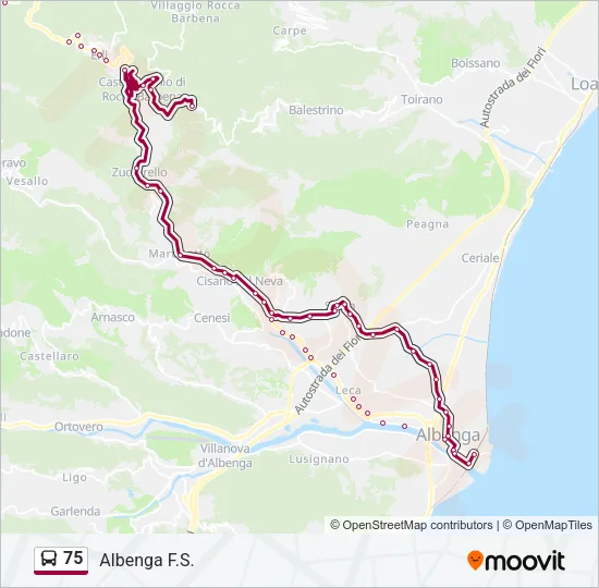 75 Bus Line Map