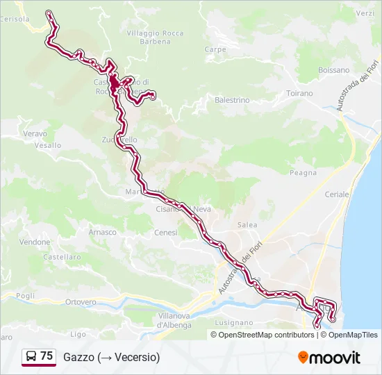75 Bus Line Map