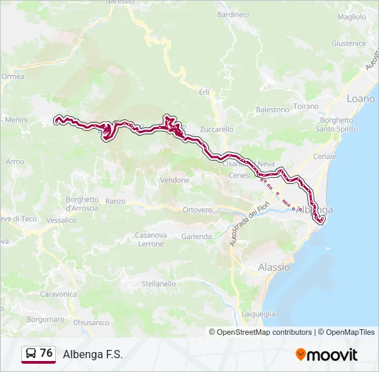76 Bus Line Map