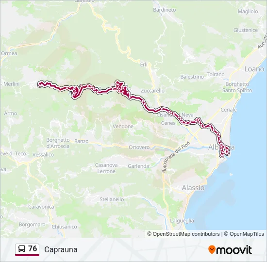 76 Bus Line Map