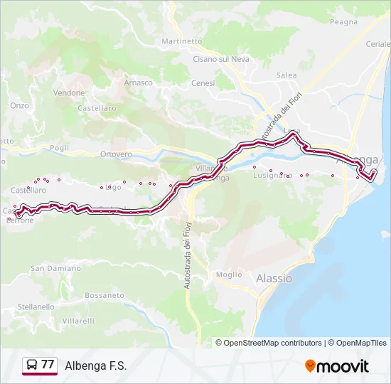77 Bus Line Map