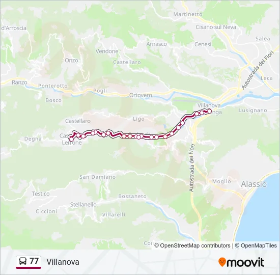 77 Bus Line Map