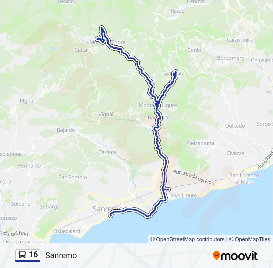 16 Bus Line Map