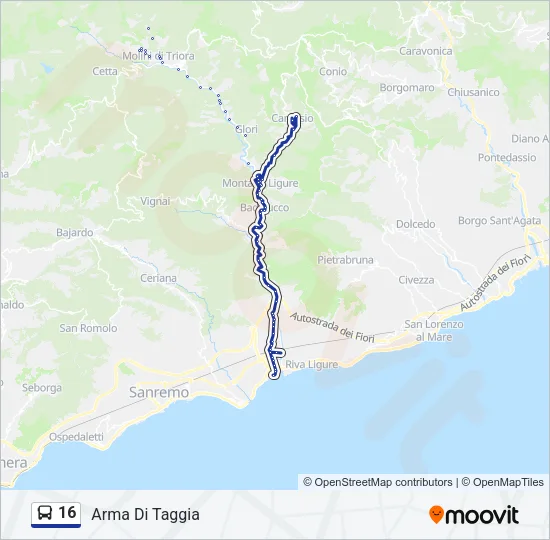 16 Bus Line Map