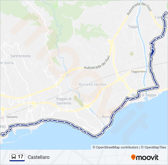 Percorso linea bus 17
