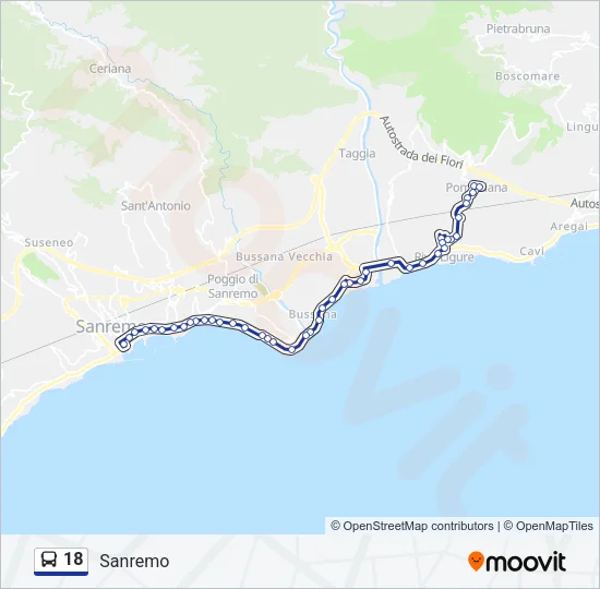 18 Bus Line Map