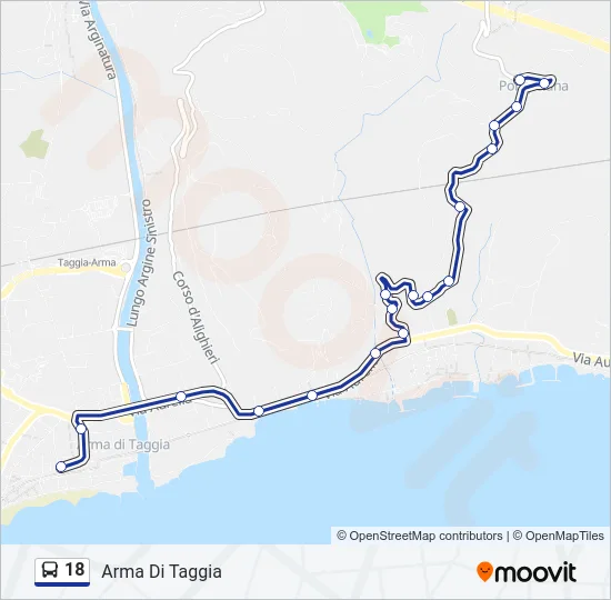 18 Bus Line Map