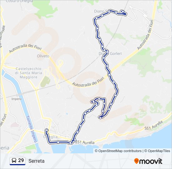 Percorso linea bus 29