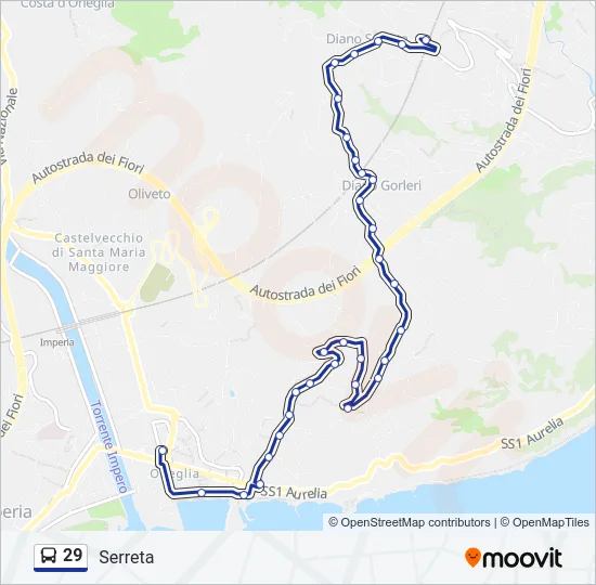 29 Bus Line Map