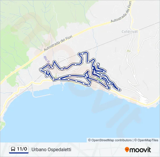 11/O Bus Line Map
