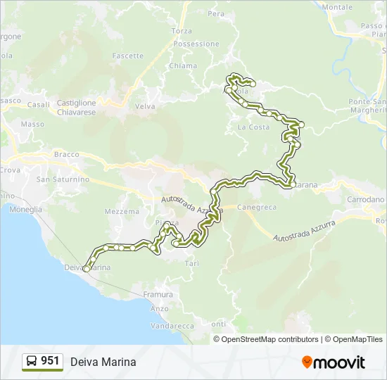 951 Bus Line Map