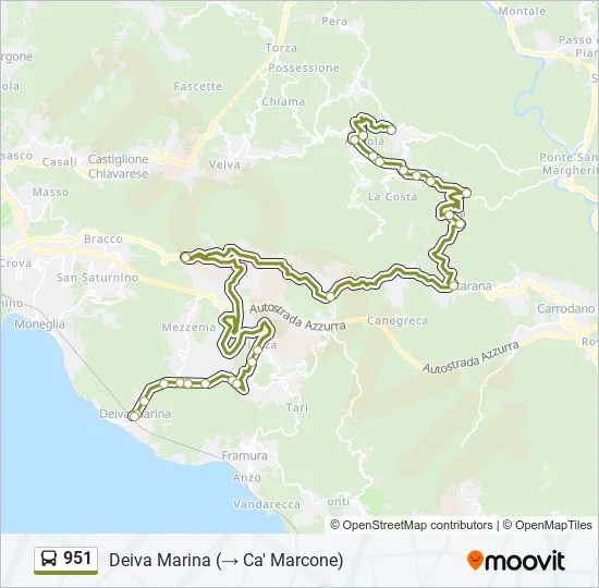 951 Bus Line Map
