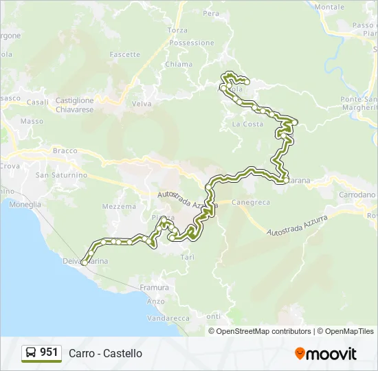 951 Bus Line Map