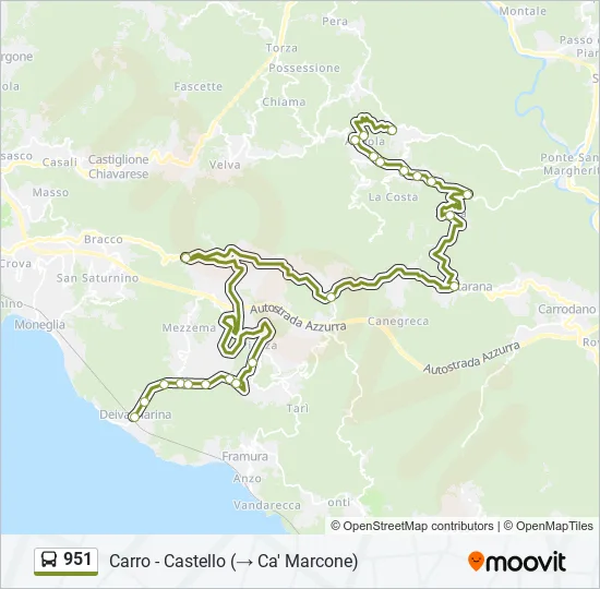 951 Bus Line Map