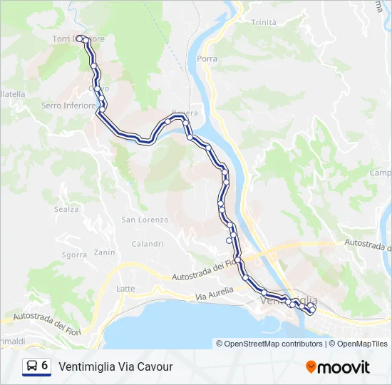 6 Bus Line Map