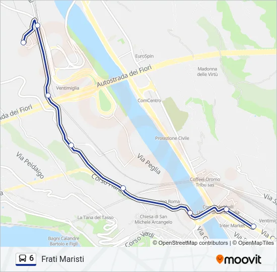 6 Bus Line Map