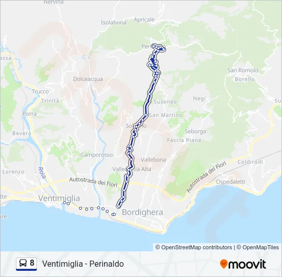 8 Bus Line Map