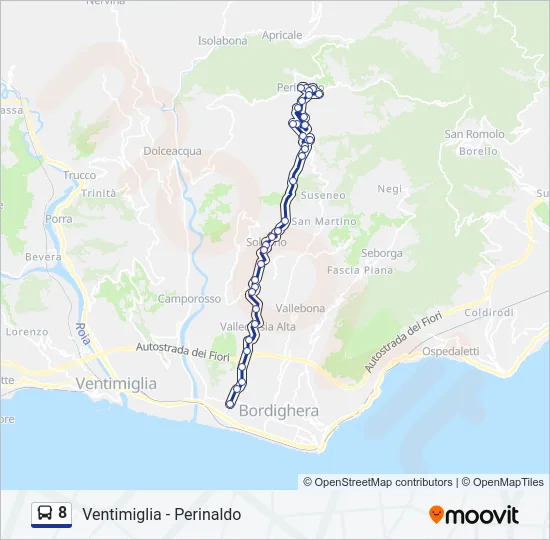8 Bus Line Map