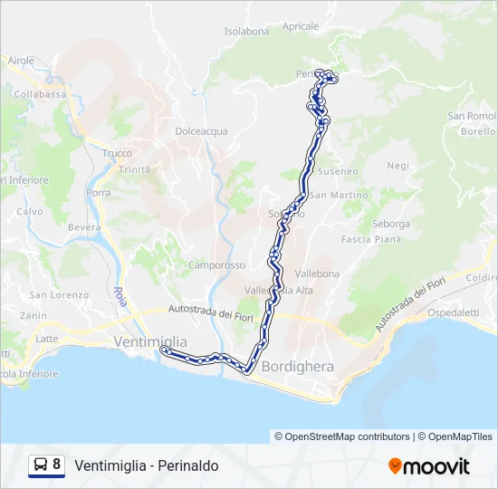 8 Bus Line Map