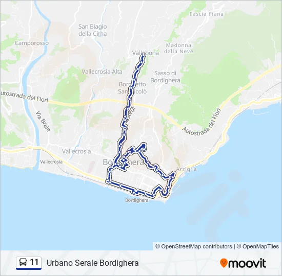 11 Bus Line Map